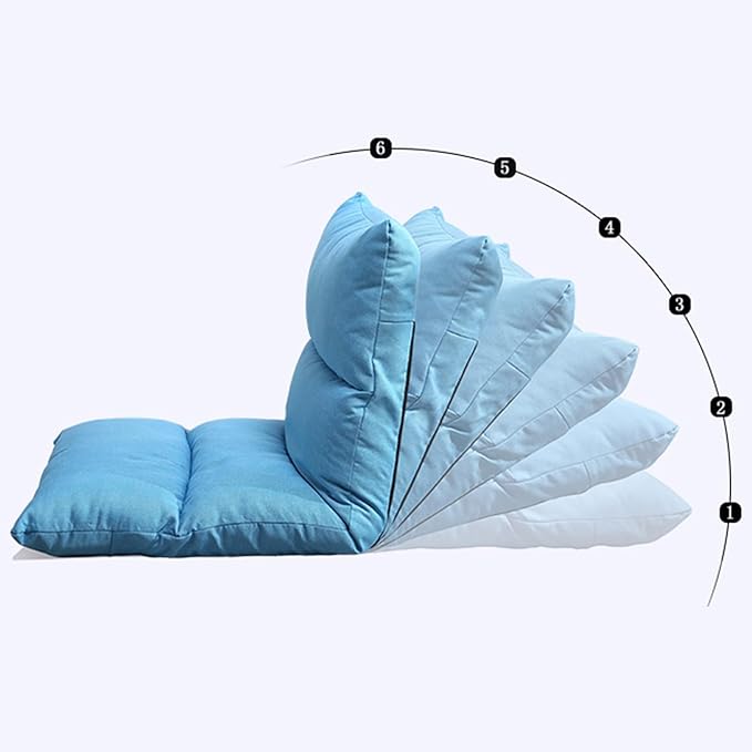 Floor Chair 6 Angle Adjustment Recliner Chair Comfortable Back Support Lazy Sofa for Video Gaming Reading Watching(Blue)