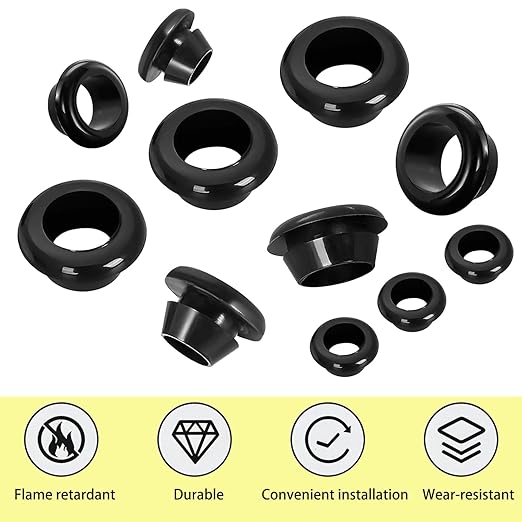 Qrity 20x Rubber Grommets ID 14mm Mount 17mm for Cable