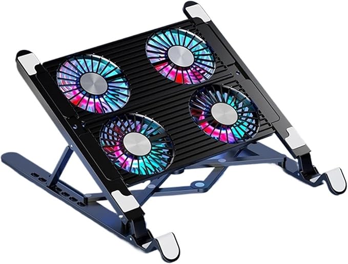 Laptop Cooler with 2/4 Silent Fan Foldable Cooling Pad Support Stand for 11-17.3 Inch Laptop Accessories(ABS 4Fan)