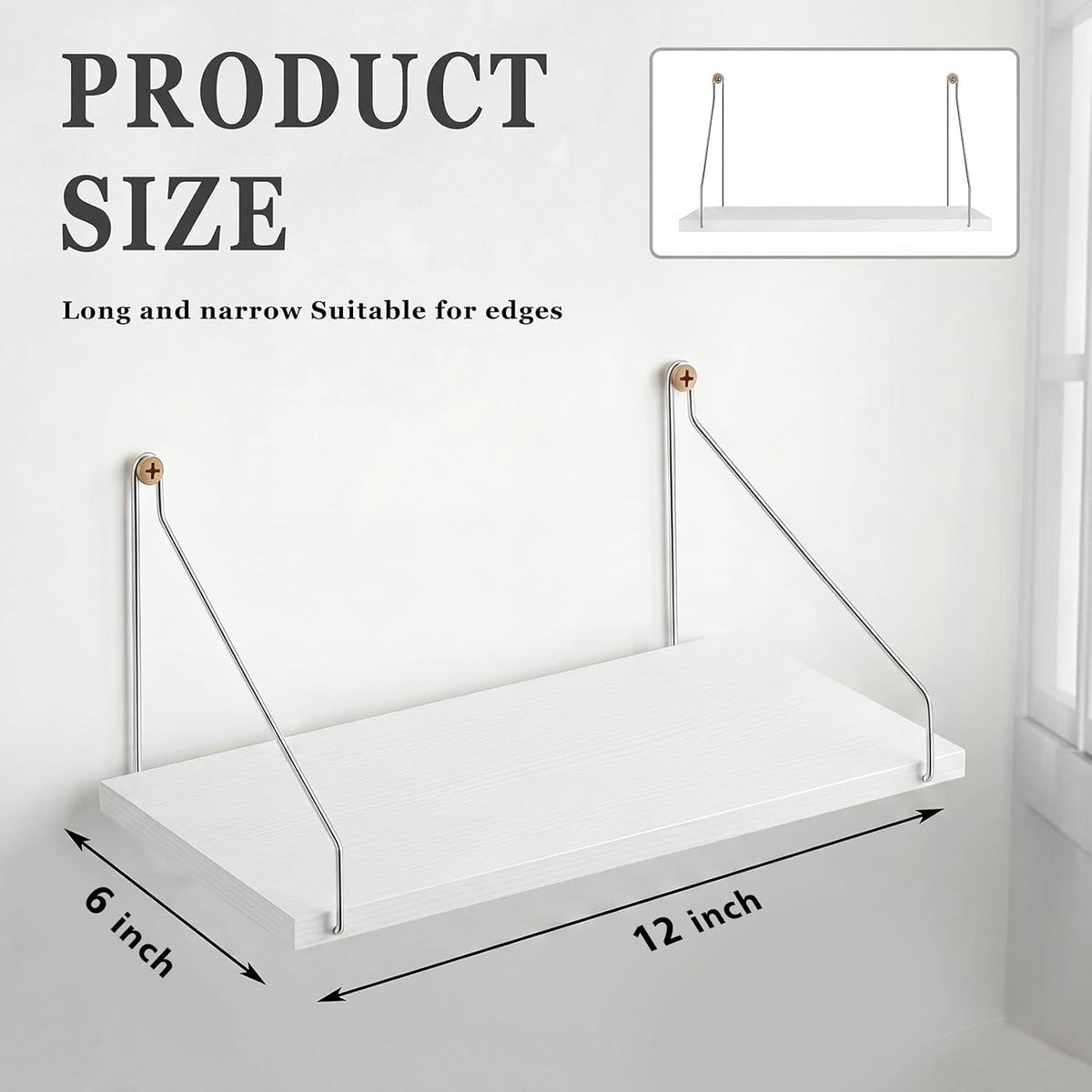 1 12 6 Inch Seamless CroBlissful Pcs Projector Shelf for Wall x Modem Router Shelf with Nail Router Wall Mount Modem