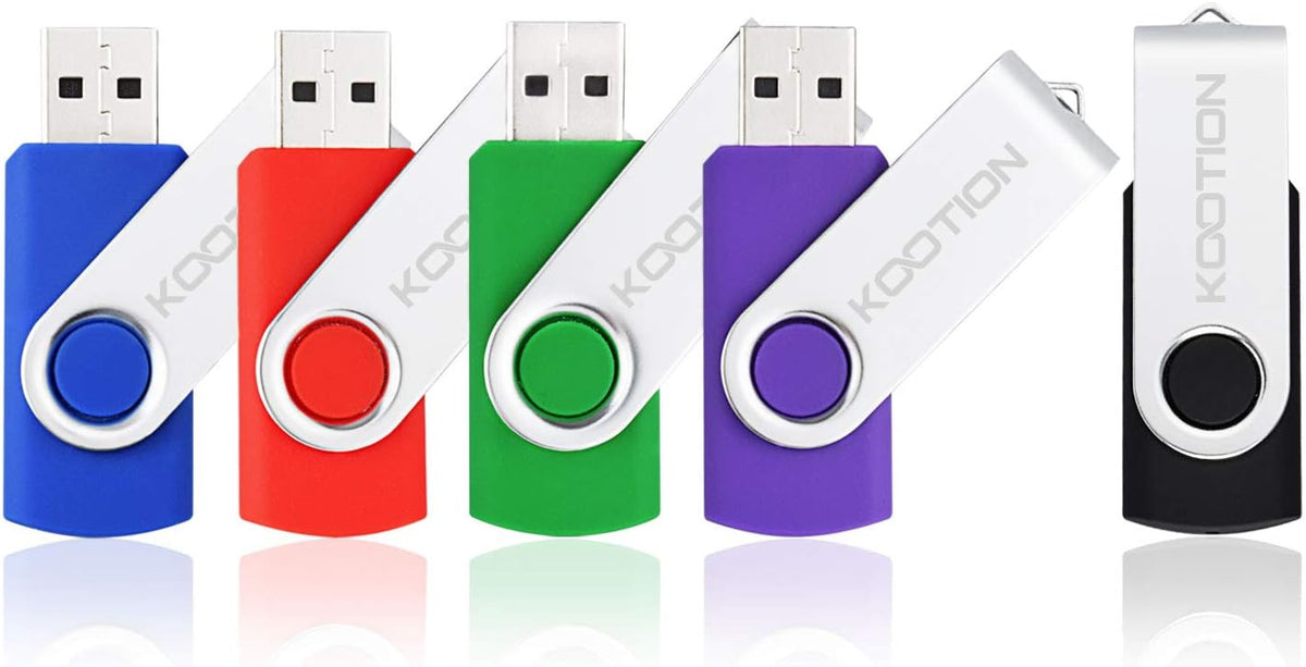 KOOTION 5 X 64 GB USB 3.0 Flash Drive 64GB Thumb Drives 3.0 Swivel Memory Stick USB 3.0 Drive Backup Jump Drive for Storage USB Stick Keychain Design (Multicolor 5 Pack)