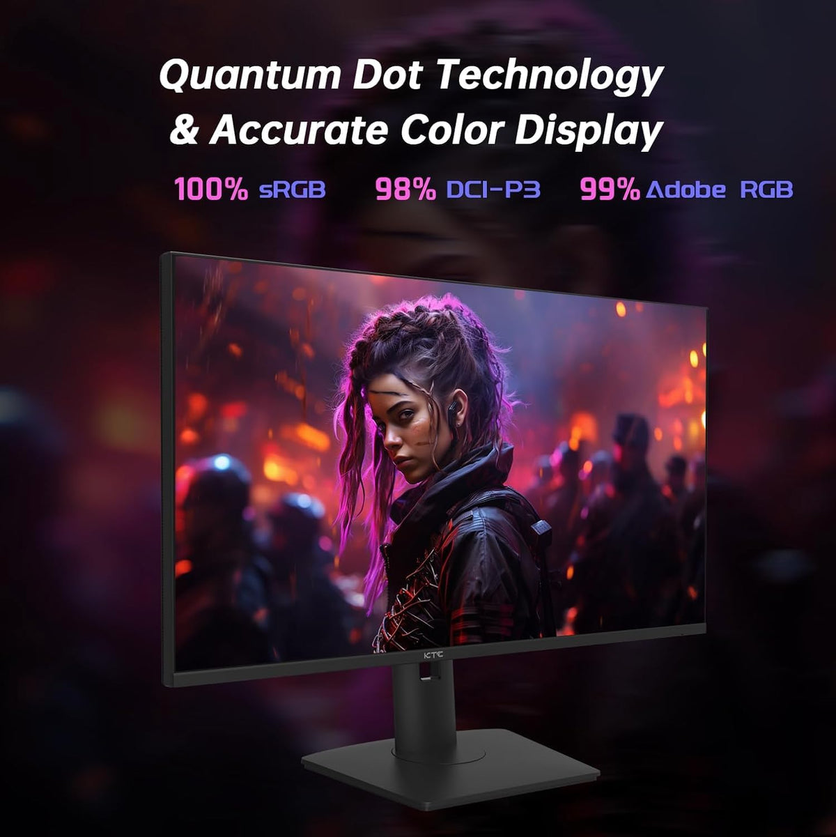 KTC 32 Inch 4K Mini LED Monitor, Fast IPS, HDR1000 144Hz 1ms MPRT Gaming Monitor,Type-C 45W, HDMI/DP/USB,RGB Light, Swivel/Height/Pivot/Tilt Adjust, VESA, Computer Monitor for Gaming & Designer