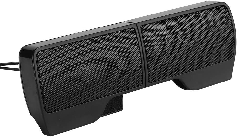 HERCHR 2W+2W 4 3.5mm Computer Speakers for Desktop PC, USB Plug-in, Wired Laptop Soundbar Speakers, Detachable Mini