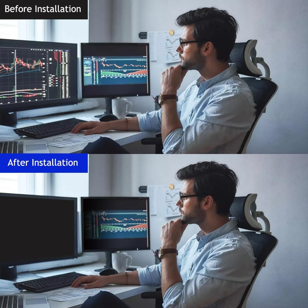 23.6 Inch - 16:9 Aspect Ratio - Computer Privacy Screen Filter for Widescreen Monitor - Anti-Glare - Anti-Scratch Protector Film - Protects Your Eyes from Harmful Glare and Blue Light
