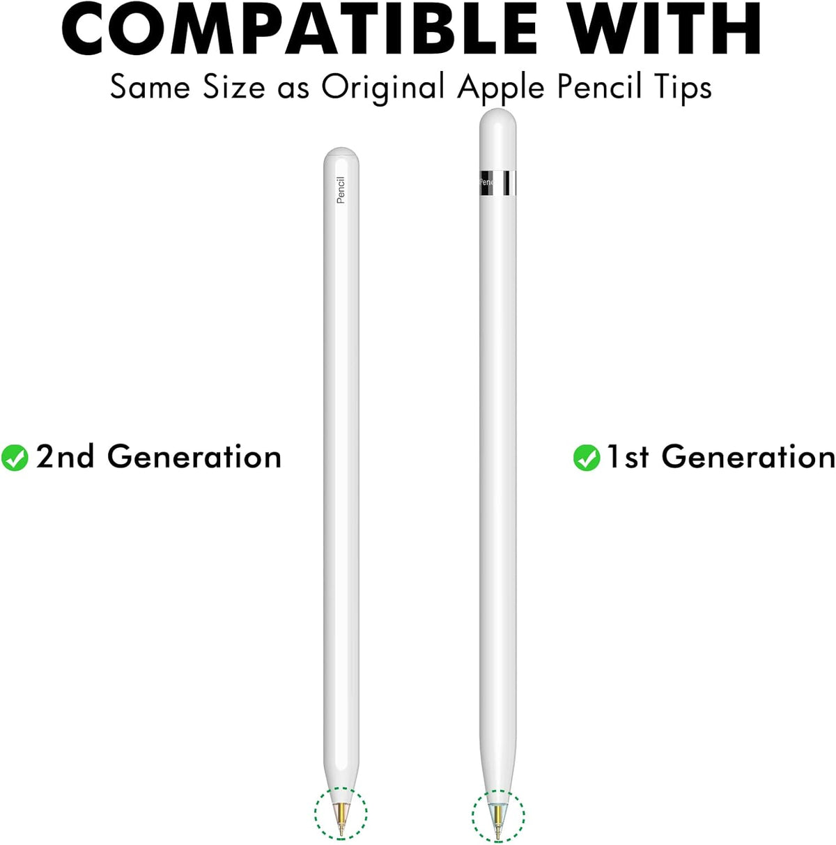 NIUTRENDZ 4 Pack Replacement Tips for Apple Pencil 2nd Generation and 1st Generation Fine Point Metal Tip, Wear-Resistant & Precise Control (1.95mm, Clear + Pink + Blue + Grey)