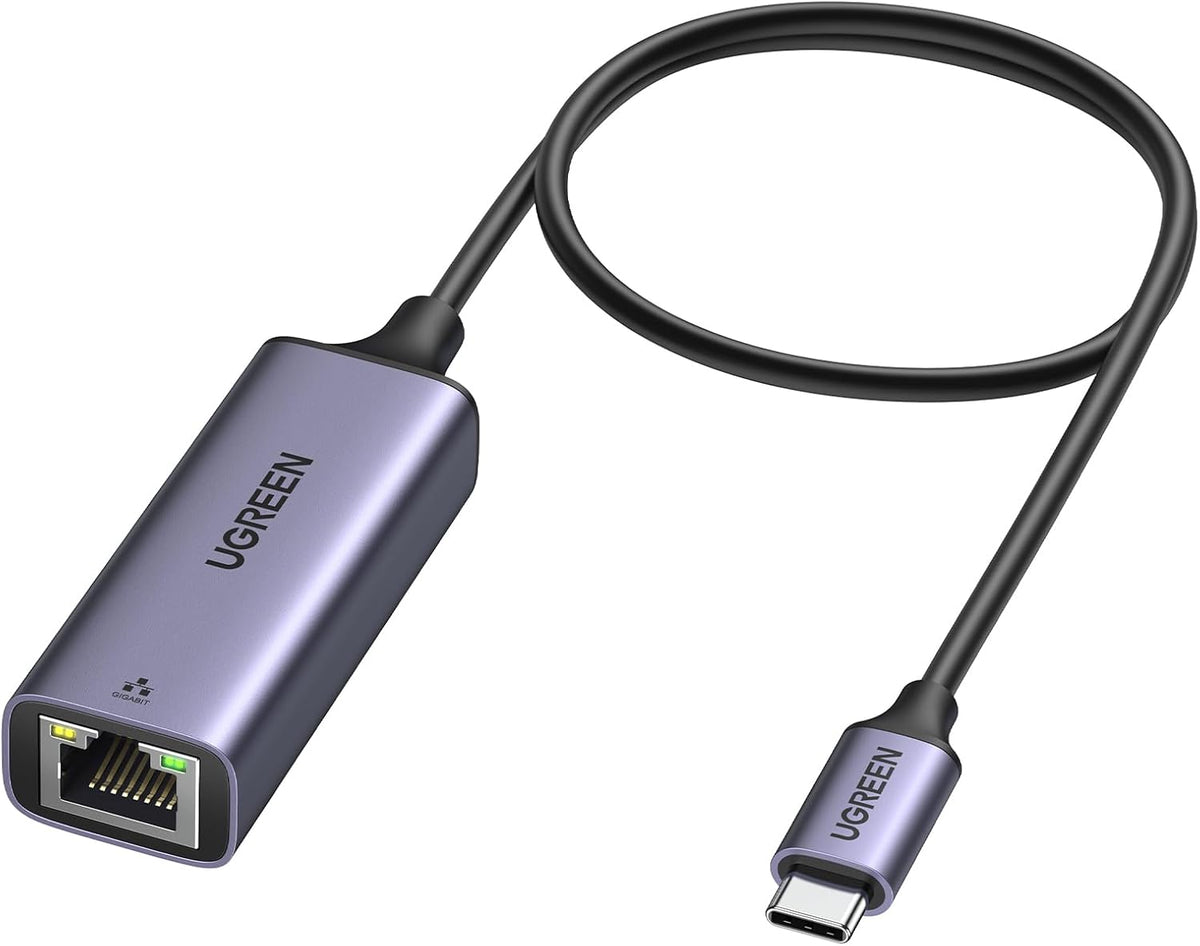 UGREEN USB C to Ethernet Adapter, 1.6FT Gigabit RJ45 to USB 3.0 Type-C (Thunderbolt 3) Ethernet LAN Network Adapter, Compatible with MacBook Pro, iPad Pro, Dell XPS and More
