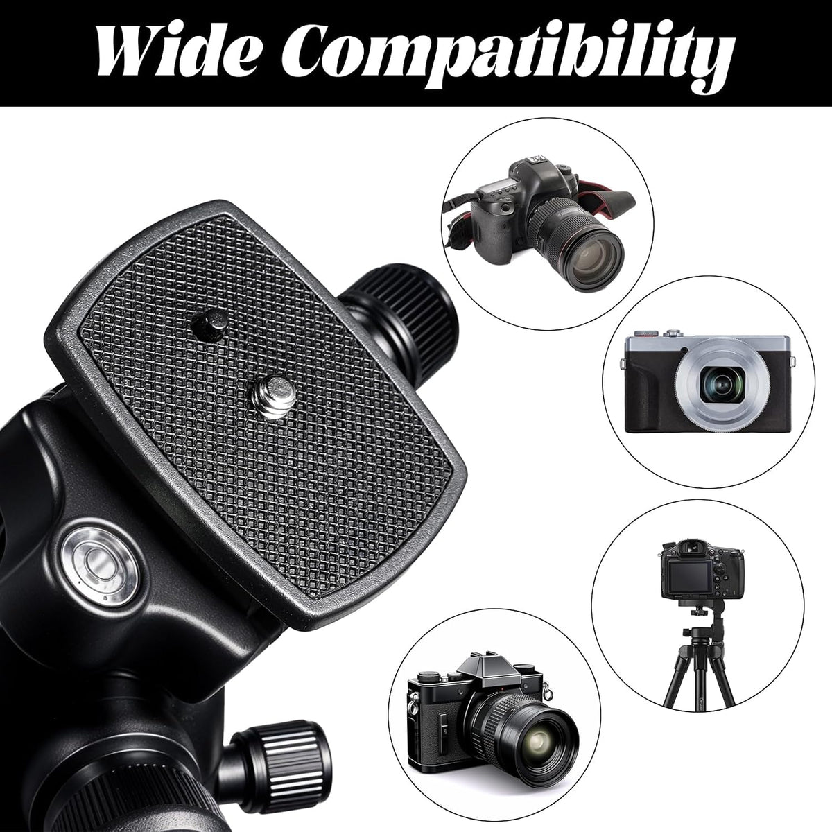 Gemoioio 3-Pack, 43mm 1/4"-20 Arca-Type Quick Release Plate Universal Camera Mount Plate with Screw Durable Aluminum QR