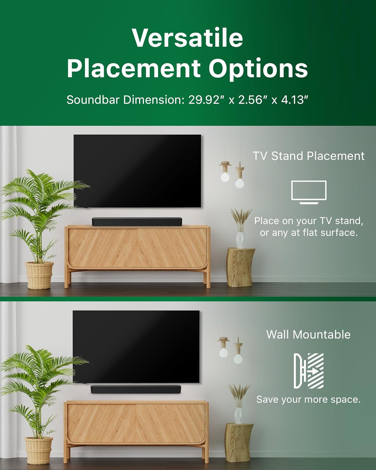 Philips B4000 Soundbar for TV, 2.0 Channel Sound, BT LE Audio, Easy Setup, EasyLINK, Roku TV Ready, Remote Control