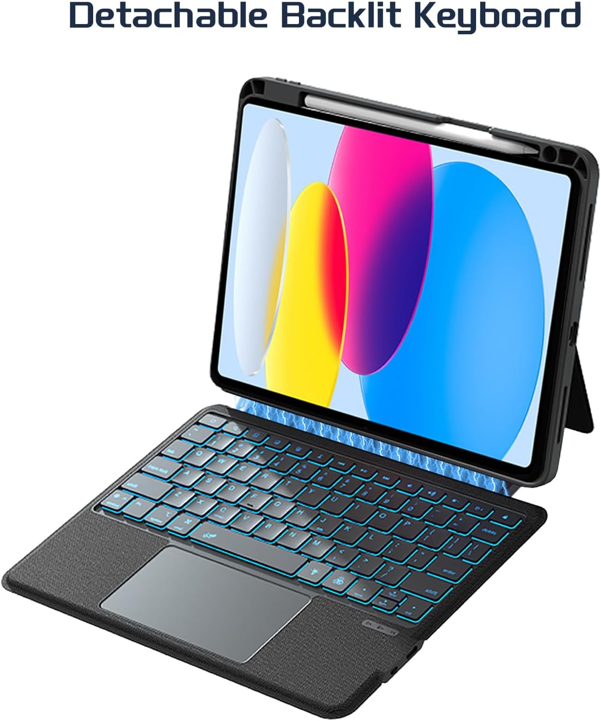 Detachable Keyboard Case for iPad 10th Gen & 11th Gen (A16, 2025), Magnetic, Slim Cover with Multi-Touch Trackpad, Detachable Backlit Keyboard with Kickstand Lightweight, Black