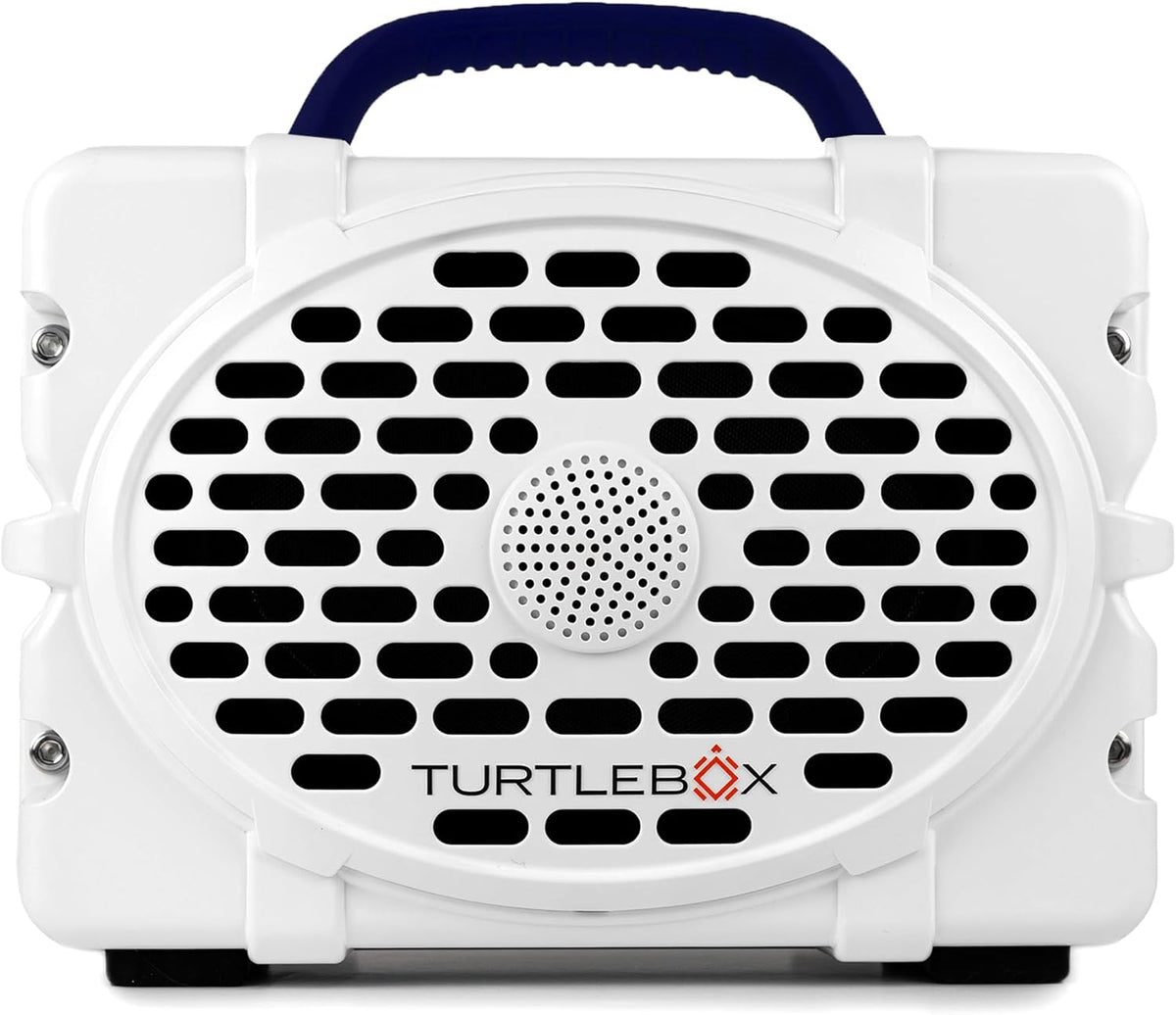 Turtlebox Original Gen 3: Portable Outdoor Bluetooth Speaker – Ultra-Loud (120dB), Waterproof (IP67), Rugged, Impact-Resistant, 3-Day Battery | Party Mode: Unlimited Pairing Stereo, White/Navy