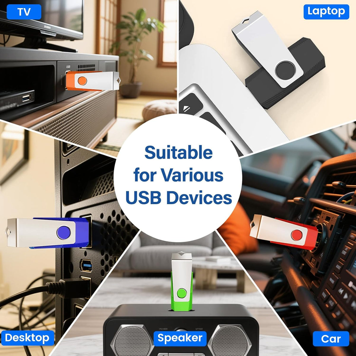 (Not 128GB) 128MB Flash Drives 50 Pack, Wooolken USB 2.0 Thumb Drive with Lanyards Bulk USB Sticks for Weddings,Office, School, Data Storage Backup