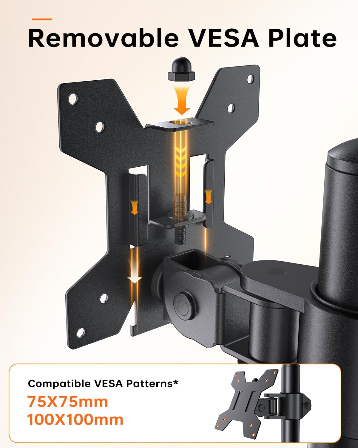 H&C(hcck&Cllassp) 13-27'' 31.5 Inch 17.6lbs 75x75-100x100mm Monitor Arm Desk Mount for Monitors, Single Extra Tall