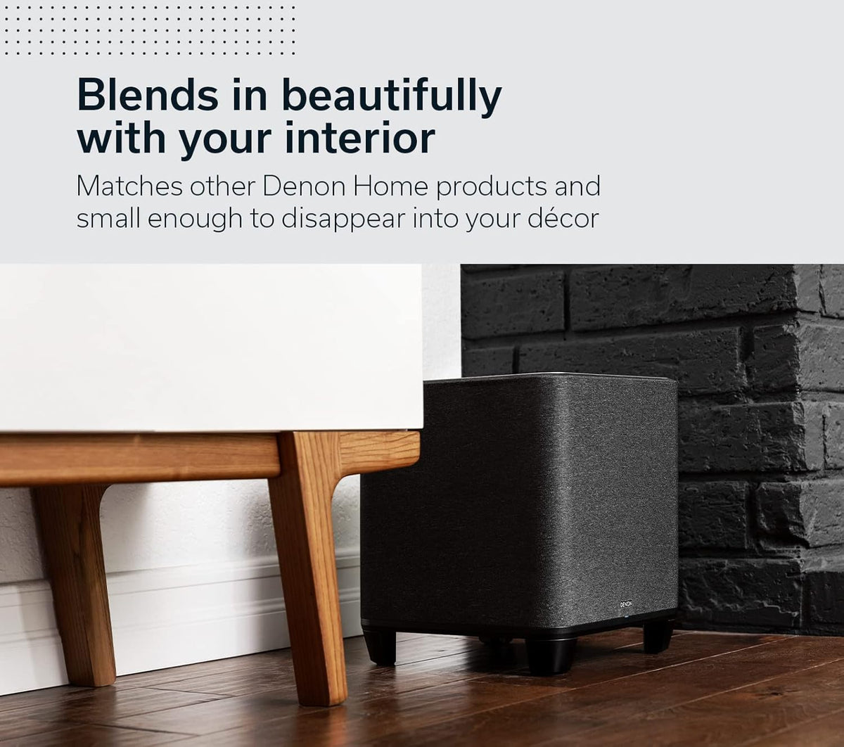 Denon Home Subwoofer – Deep, Powerful Bass, 8" Bass-Reflex Woofer, Wireless Streaming, Pair Home 150/250/350 Speakers & Sound Bar, Multi-Room Support, Black