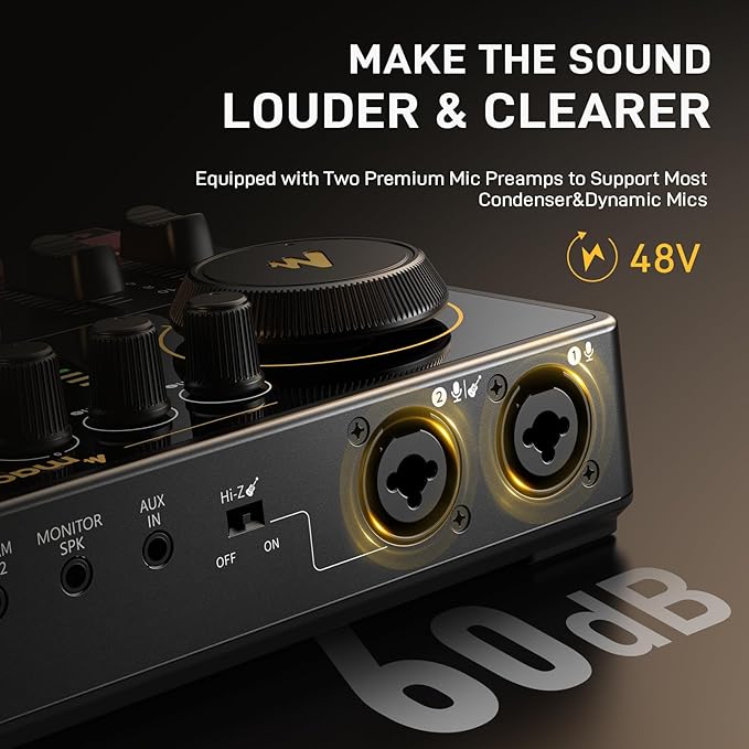 MAONO Podcast Equipment Bundle for 2: Audio Interface Mixer with 2 XLR Condenser Mic Noise Reduction Podcast Streaming MaonoCaster E2 Gen2B