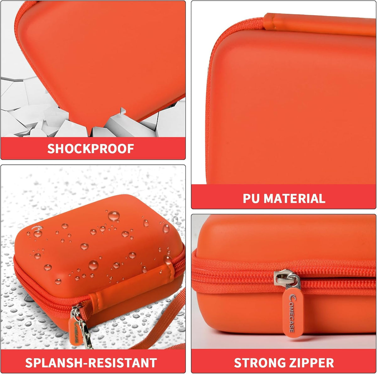 Carrying & Protective Case for Digital Camera, AbergBest 21 Mega Pixels 2.7" LCD Rechargeable HD/Kodak Pixpro/Canon PowerShot ELPH 180/190 / Sony DSCW800 / DSCW831 Cameras for Travel - Orange