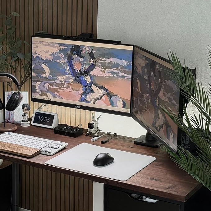 Kado Dual Gaming Monitor Setup - 2-Pack 24.5 165Hz 1ms 1920x1080 Flat Screen AMD FreeSync Premium Panoramic Gaming Multi-View Split Screen Streaming VESA Mount HDMI DisplayPort Built-in Speakers