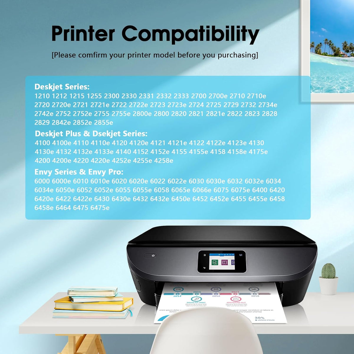 67XL 67 Ink Cartridges Black/Color Combo Pack Replacement for HP Ink 67 XL Work for DeskJet 2755e 2855e 4155e 2700 2800e 4255e 2855e 4100e Envy 6055e 6000 6555e 6455e (Black, Tri-Color)