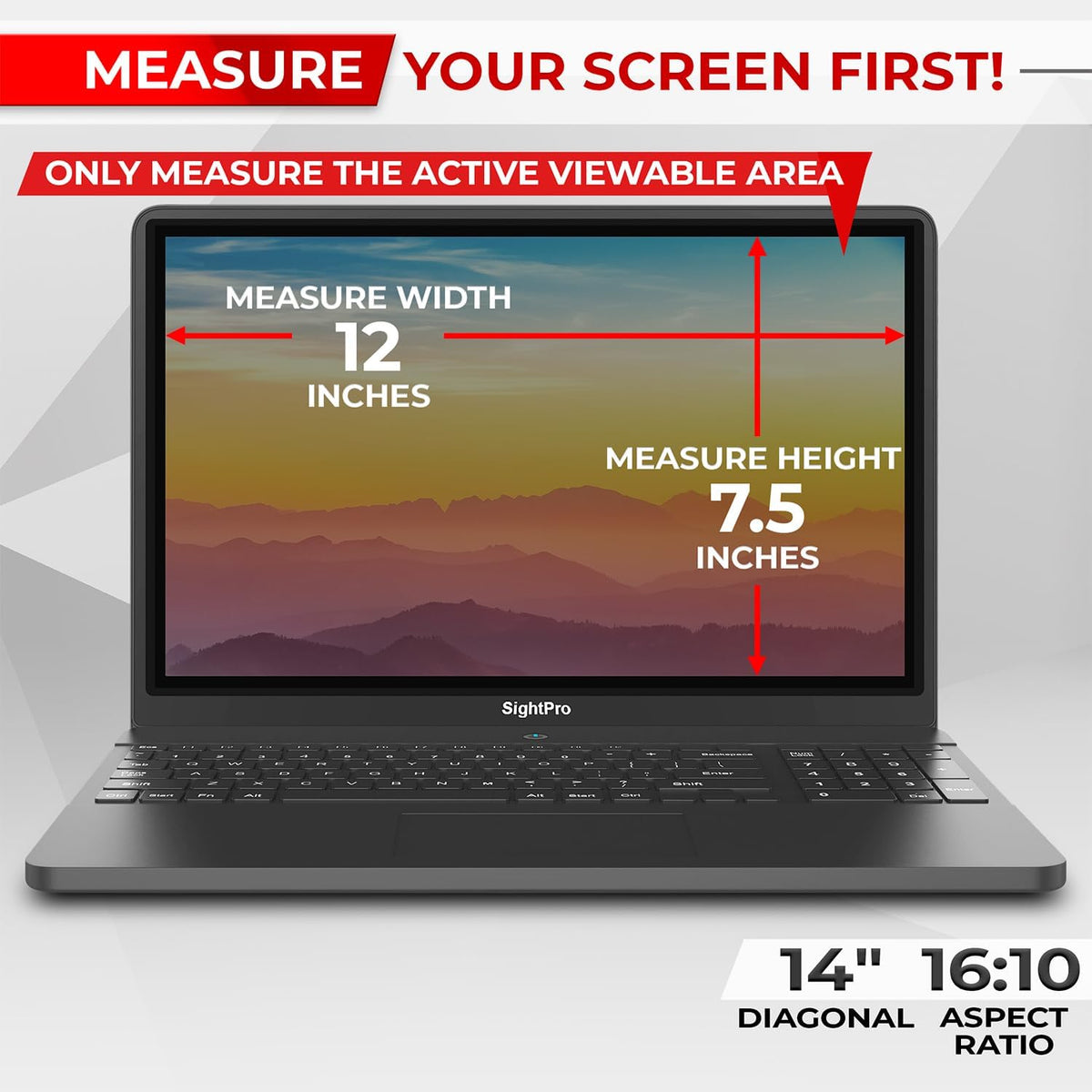 Magnetic Laptop Privacy Screen 14 Inch 16:10 - Removable Computer Privacy Filter Shield and Protector
