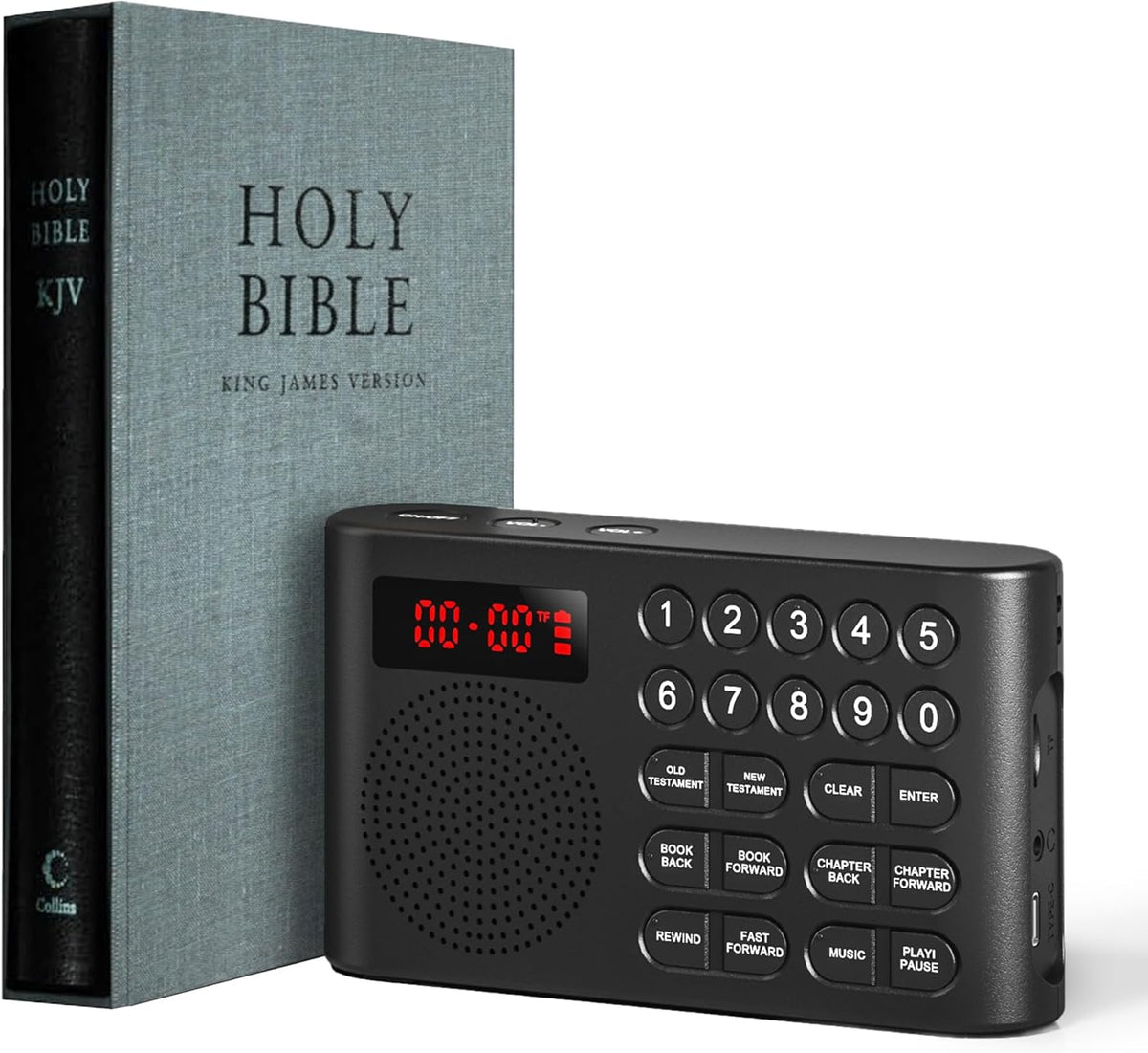 iGuerburn 26H KJV Audio Bible Player for Seniors, Electronic Bible Old & New Testament in King James Version, Easy Read