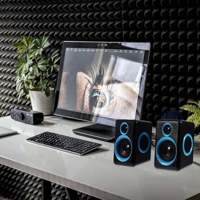 NUOBESTY Mini USB 2.0 Laptop Speaker for Desktop Computer Compact Multimedia PC Speaker with Dc5v Power Portable Small Sound Box Suitable for Office and Home Use