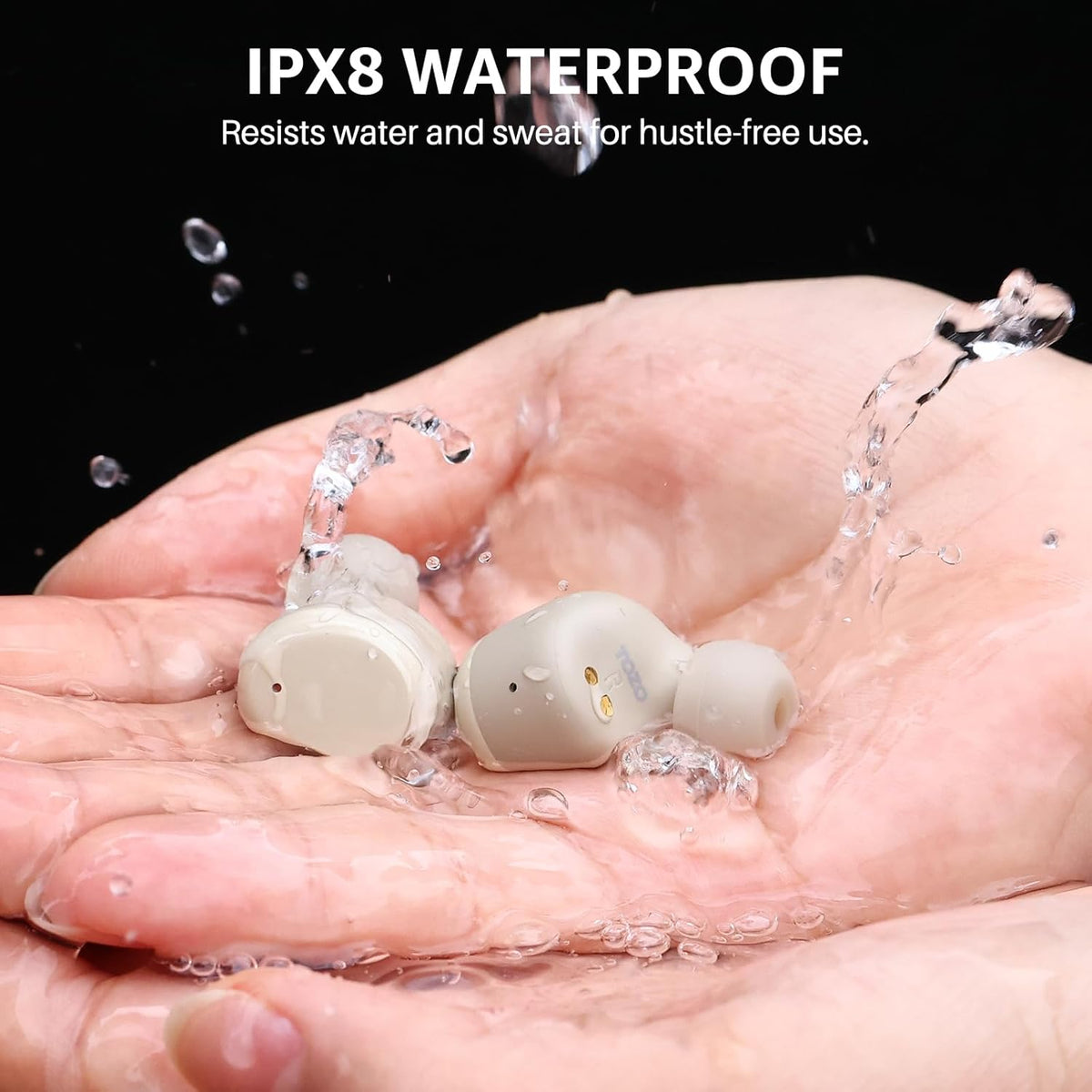TOZO T6 Wireless Earbuds, Bluetooth 5.3 Ear Buds, Stereo Sound in Ear Headphones, 50 Hours Playtime, Wireless Charging Case, APP Customizable EQs, IPX8 Waterproof Earphones