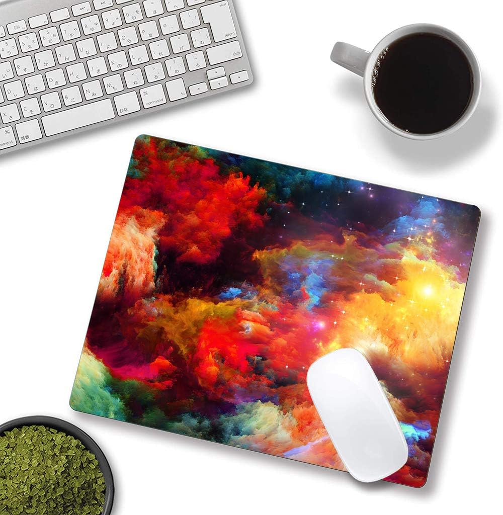 Colorful Galaxy Clouds Mouse Pad,Gaming Non-Slip Rubber Base Mouse Pads for Computers Laptop Office, 9.5"x7.9"x0.12" Inch(240mm x 200mm x 3mm)