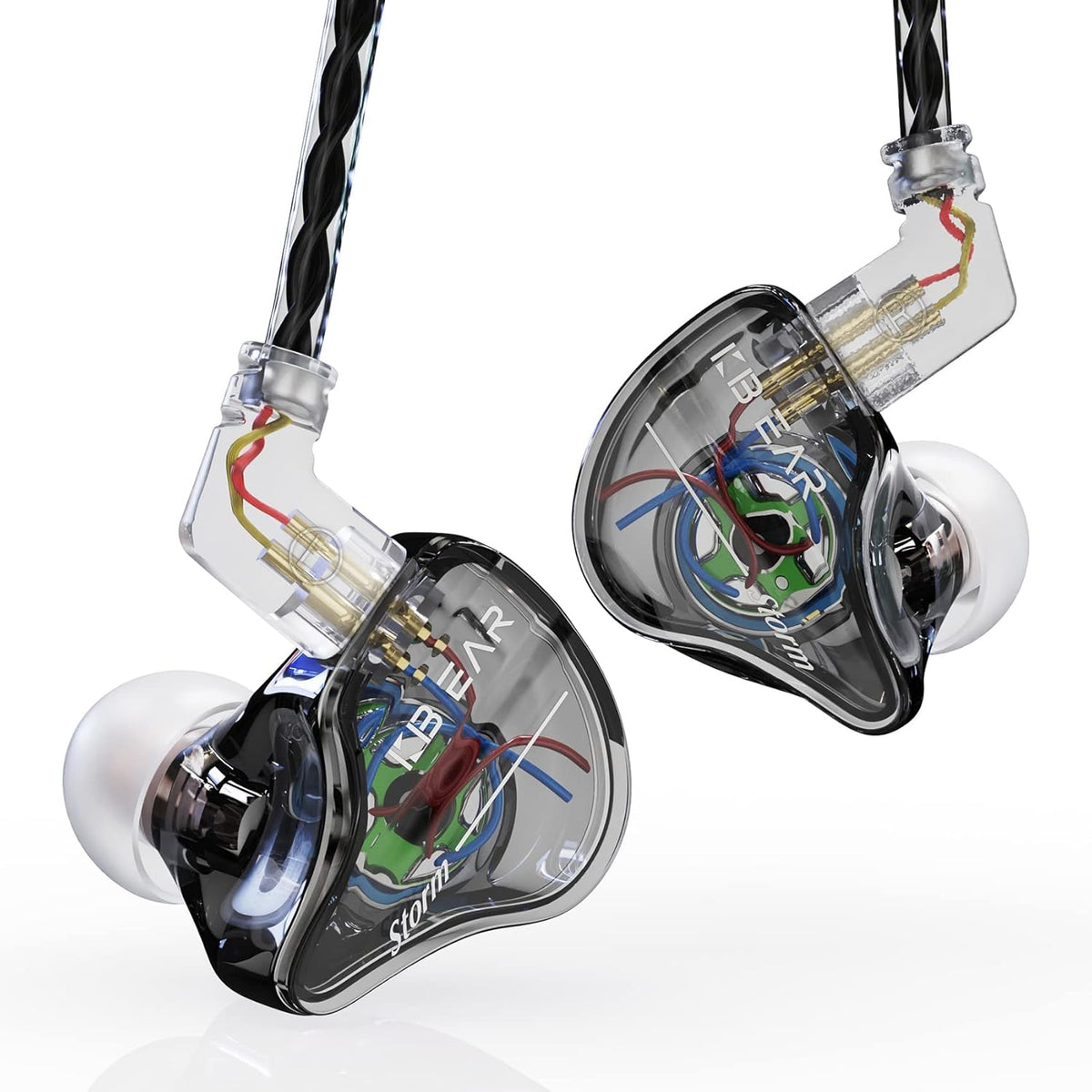 YINYOO KBEAR Storm Professional in Ear Headphones Monitor Earphones for Singers Drummers Musicians Bassists, Custom Wired Earbuds IEM, Hi Res Detachable OFC Silver-Plated Cable Auriculares