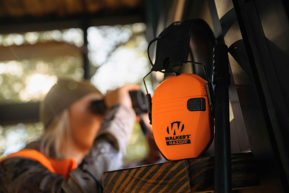 Walker's Razor Slim Ultra Low Profile Compact Design Adjustable Range Shooting Hunting Hearing Protection Electronic Earmuffs