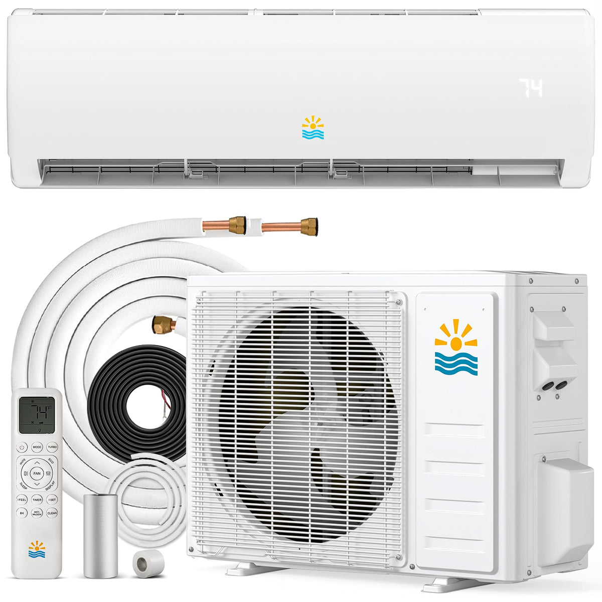 Rellytech Mini Split AC/Heating System - 17000 BTU Ductless Heat Pump Inverter Heating and Cooling, 17 SEER2 208V/230V Energy Ef