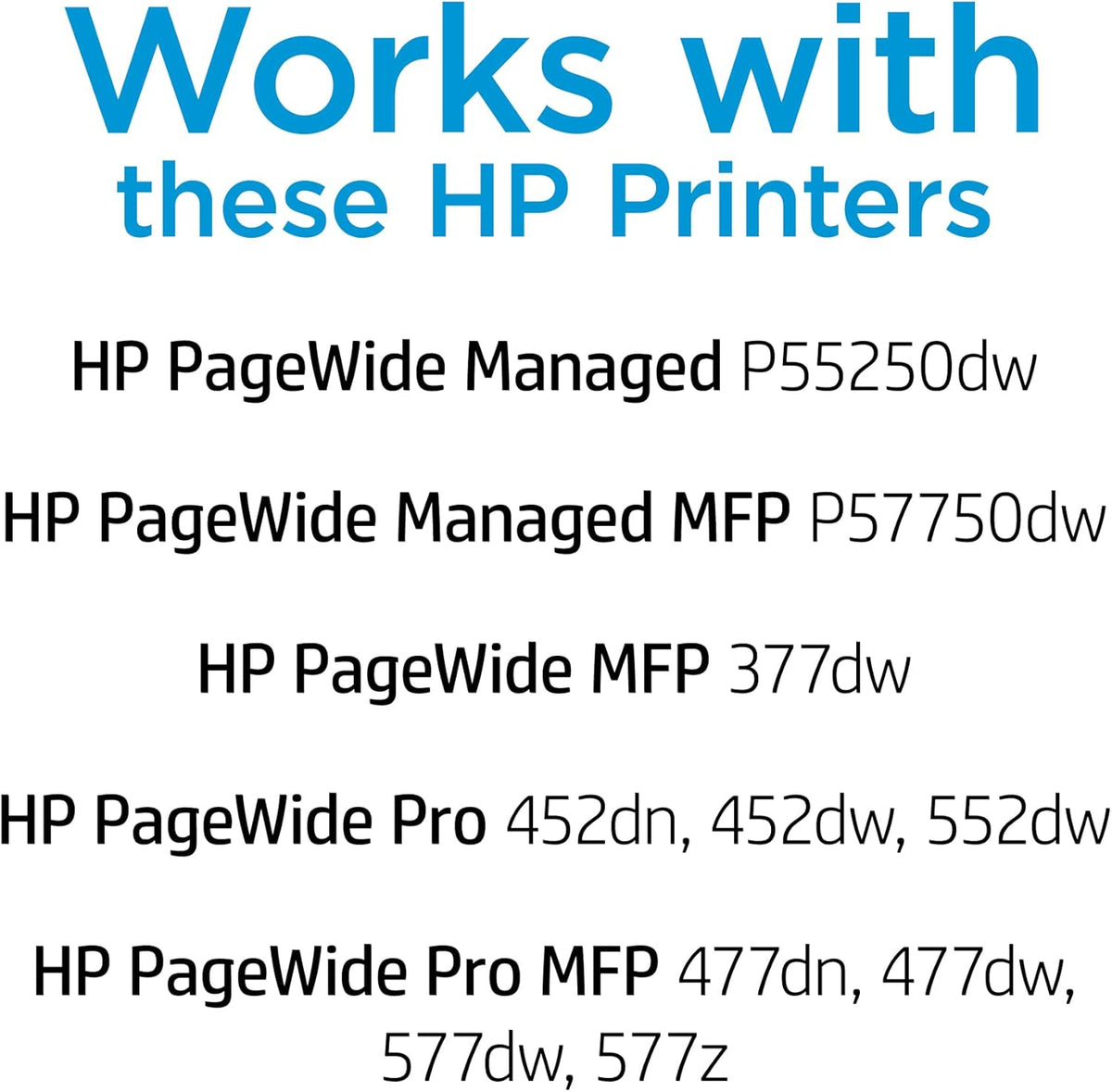HP 972A PageWide Cyan Ink Cartridge for HP Printers | Works with Printer Series: PageWide Pro 452, 477, 552dw, 577 | L0R86AN