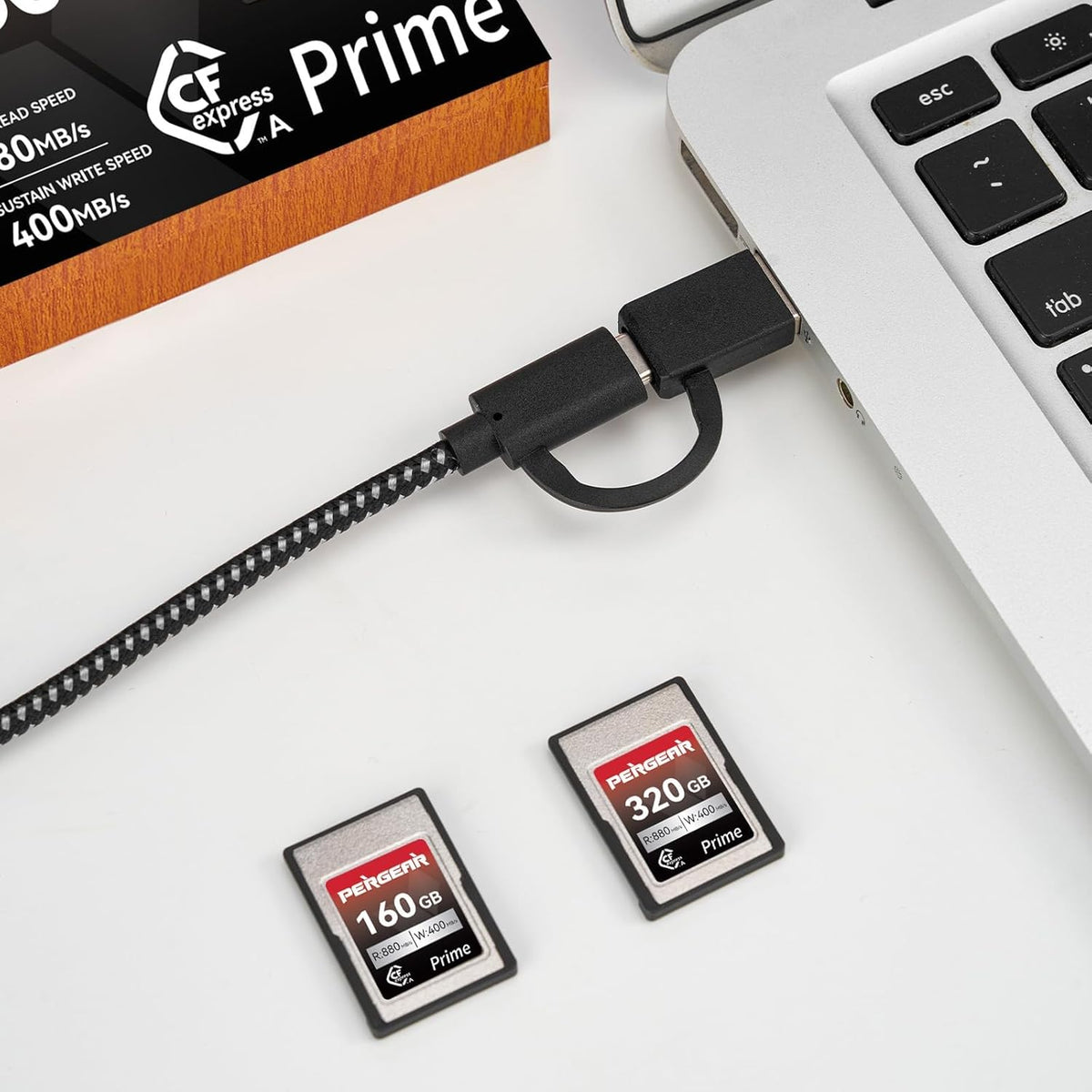 Pergear VPG200 Professional 160GB CFexpress Type A Memory Card, Up to 880MB/s Read Speed & 900MB/s Write Speed for 4K 120P,8K 30P Recording