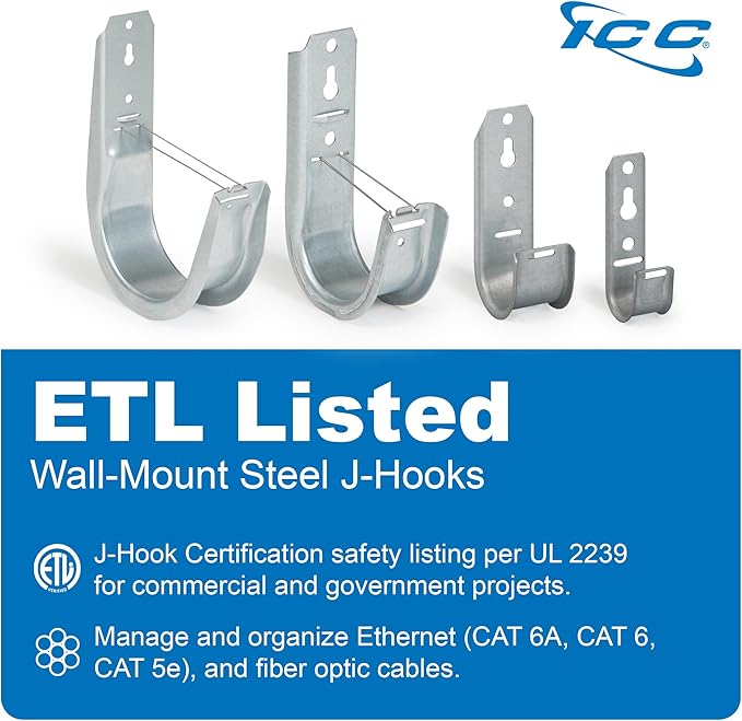 ICC J-Hook in 25 Pack (Wall Mount, 1 5/16 in)