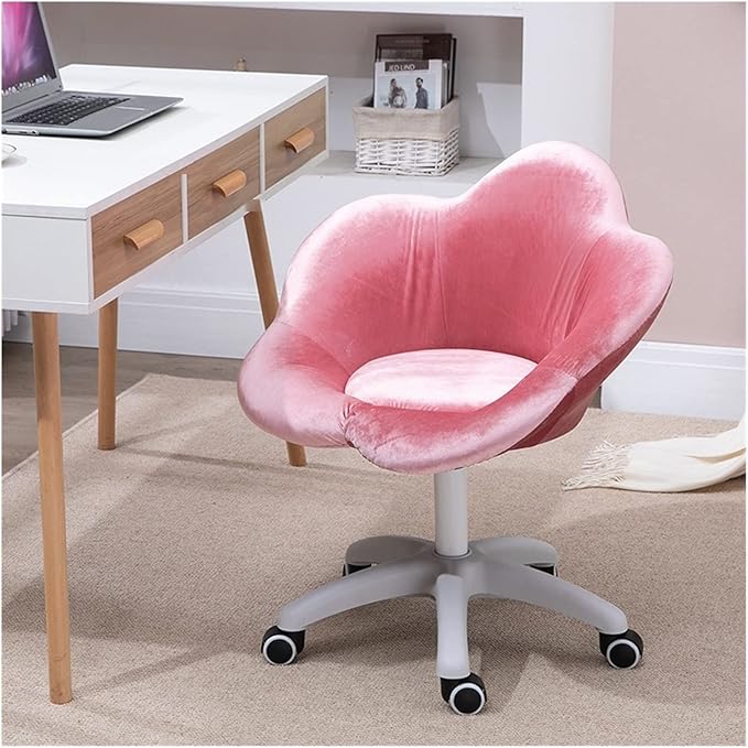 Adjustable Office Computer Chair with Armrest Small Apartment Computer Chair for Student Dormitory Study Makeup Chairs Home Rotating Writing Office Chair(Gray)
