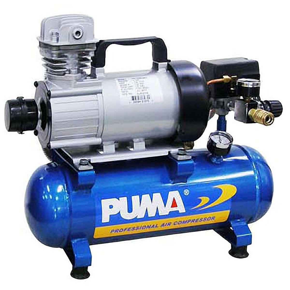 Puma Industries PD1006 Air Compressor, Professional D.C. Direct Drive Oil-Less Series, 0.75 hp Running, 135 Maximum psi, 12V/Pha
