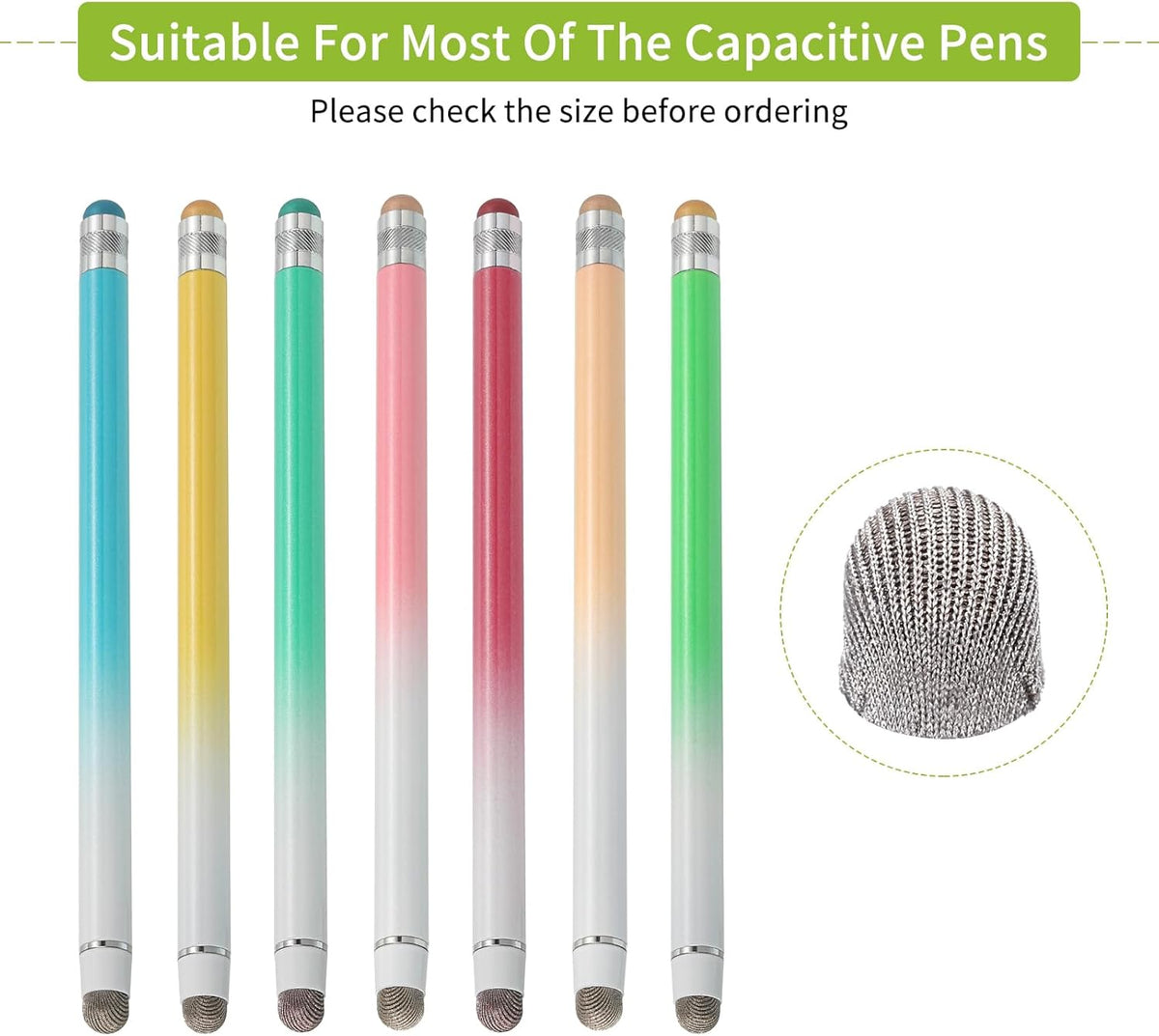 MECCANIXITY 10Pcs Replacement Fiber Mesh Tips for Stylus Pens 6.5mm Suitable for Capacitive Touch Screen,High Sensitivity,Soft,No Scratch Screen Pen Tip