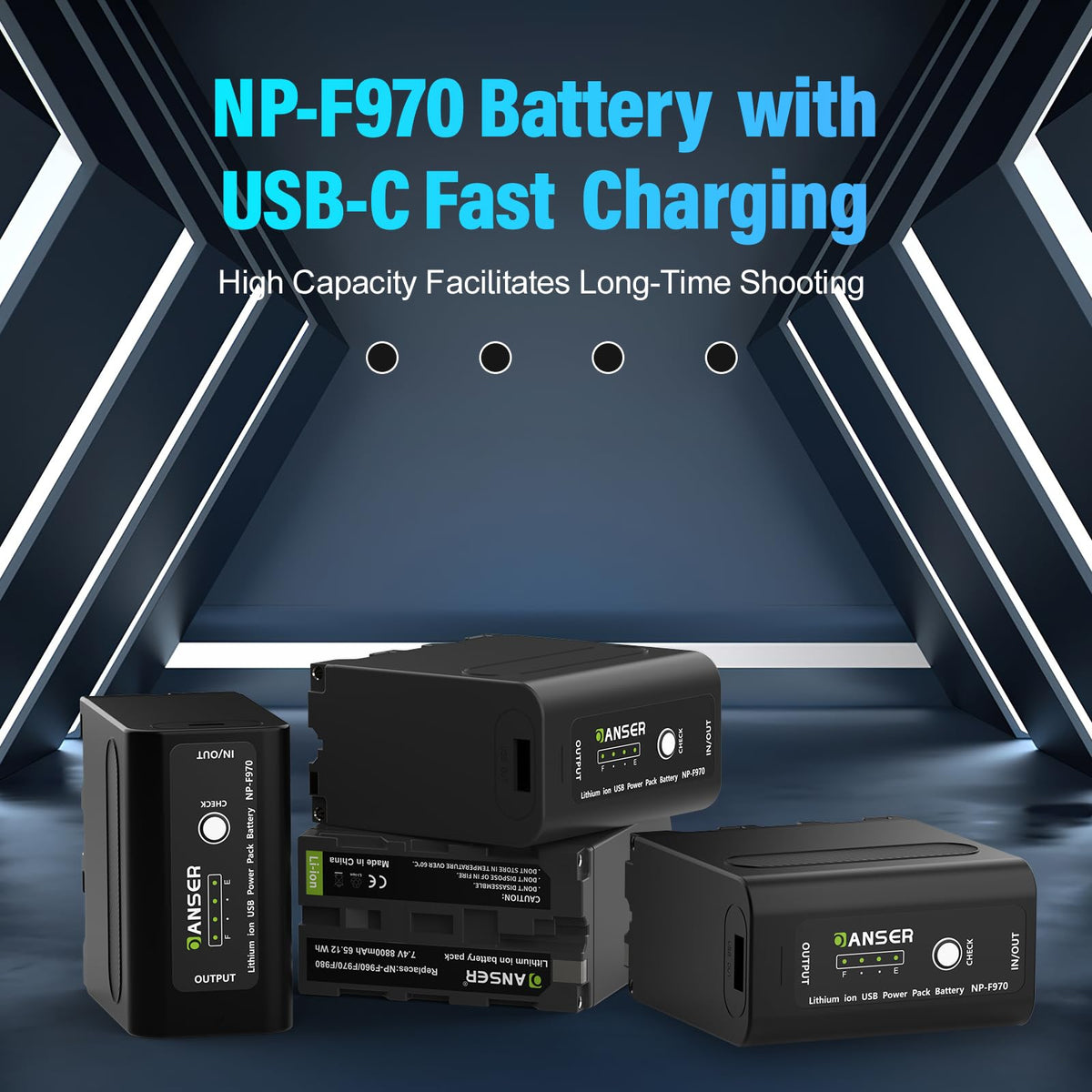 OANSER NP-F970 Battery with USB-C for Sony NP-F970 NP-F960 NP-F750 NP-F550, Replacement Battery Compatible for Sony CCD-TRV215 CCD-TR917 CCD-TR315