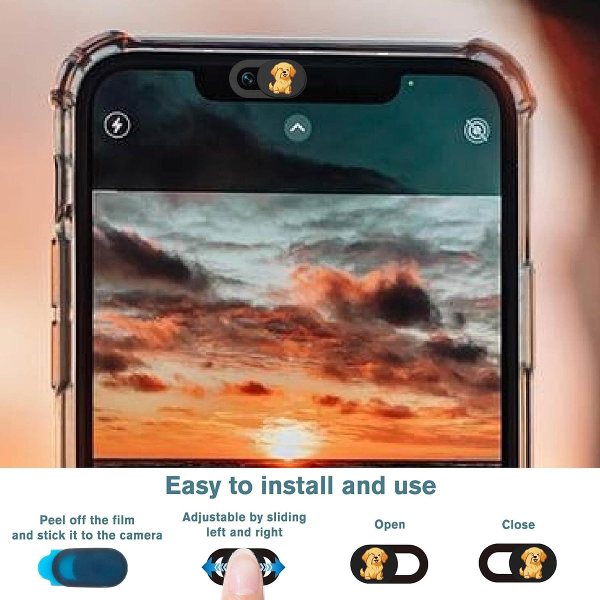 6Pcs 6 0.04 Inch Styles Laptop Camera Cover Slide Dog Ultra Thin Webcam Cover Cute Privacy Guard Webcam Protector
