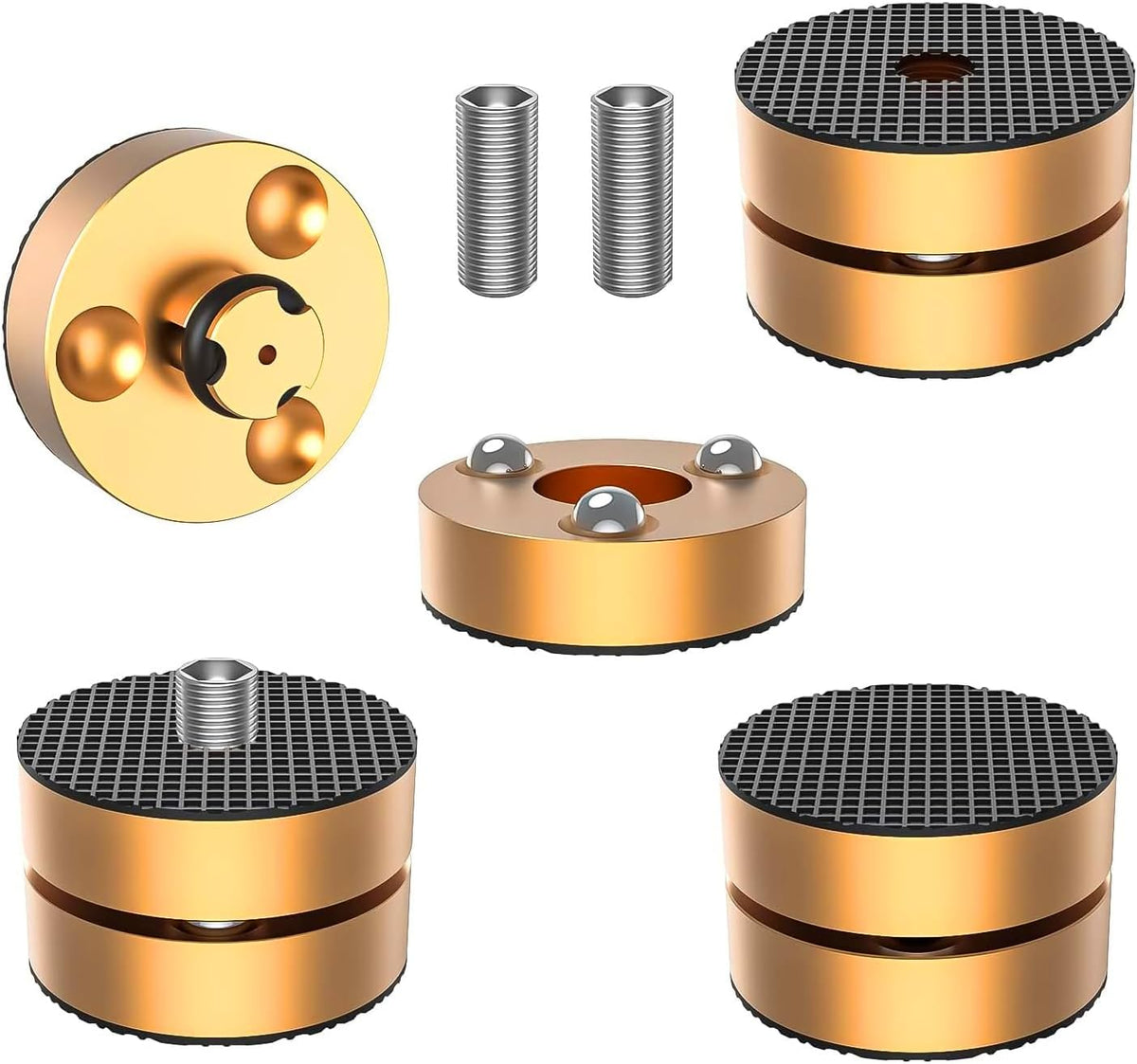 Audiocrast HiFi Speaker Spikes Stand Feet Shock Absorber Feet Pads Isolation Feet 40mm×23mm Aluminum with Balls for Audio Speaker Subwoofer CD DVD Amplifier Turntable DAC