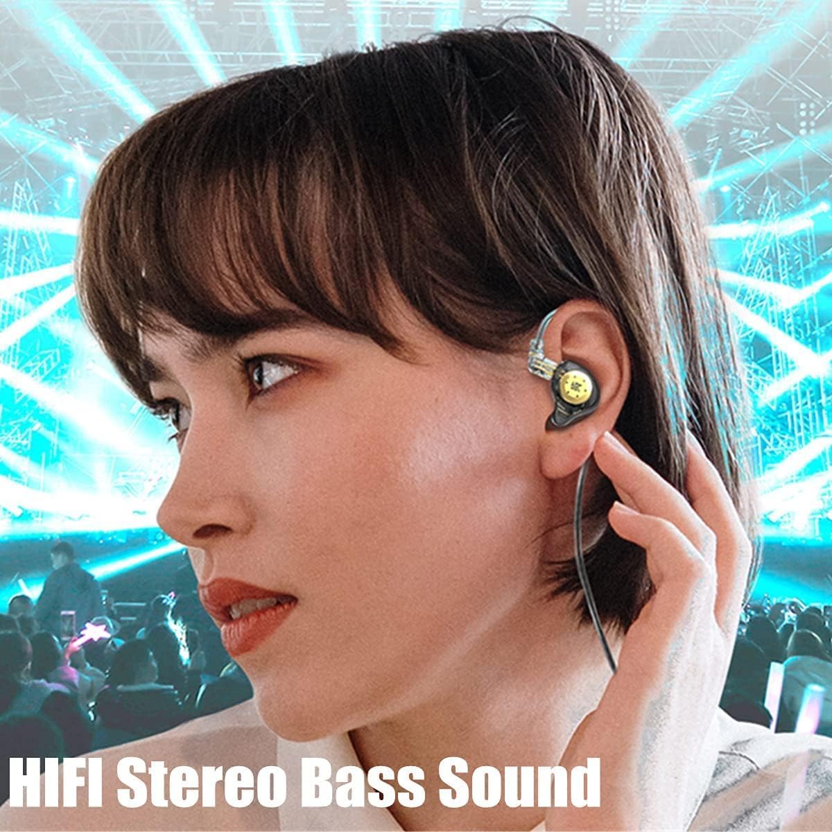 keephifi KZ EDX Pro in Ear Monitor Headphones KZ IEM Earphones Dual DD HiFi Stereo Sound Stage Earphones Wired Noise Cancelling Gaming Earbuds for Musicians Singer Audiophiles (White, No Mic)