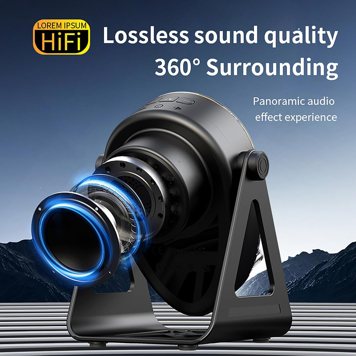 Hounyoln 5 1 1800mAh 360 4-13" in Induction Bluetooth Speaker with Phone Stand, RGB Lighting Induction Speaker