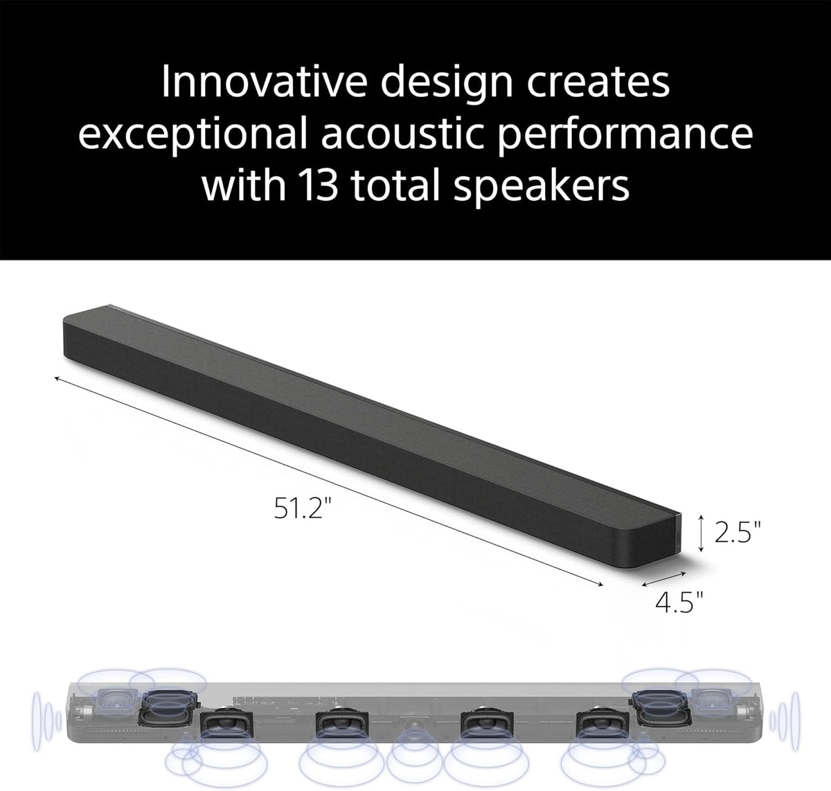 Sony BRAVIA Theater Bar 9 Soundbar with SA-SW3 Wireless Subwoofer and SA-RS8 Wireless Rear Speakers - Complete Home Theater System with 13 Speakers and 360 Spatial Sound