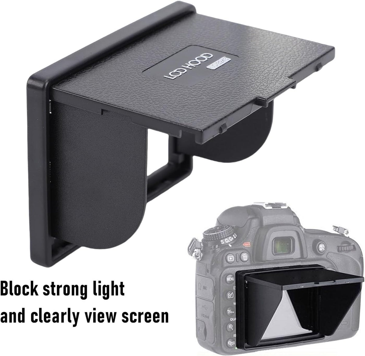 ASHATA 3.2in Camera Viewfinder Sunshade, Wide Screen Magnet Hood Viewfinder Professional Optical Sunshade Effectively