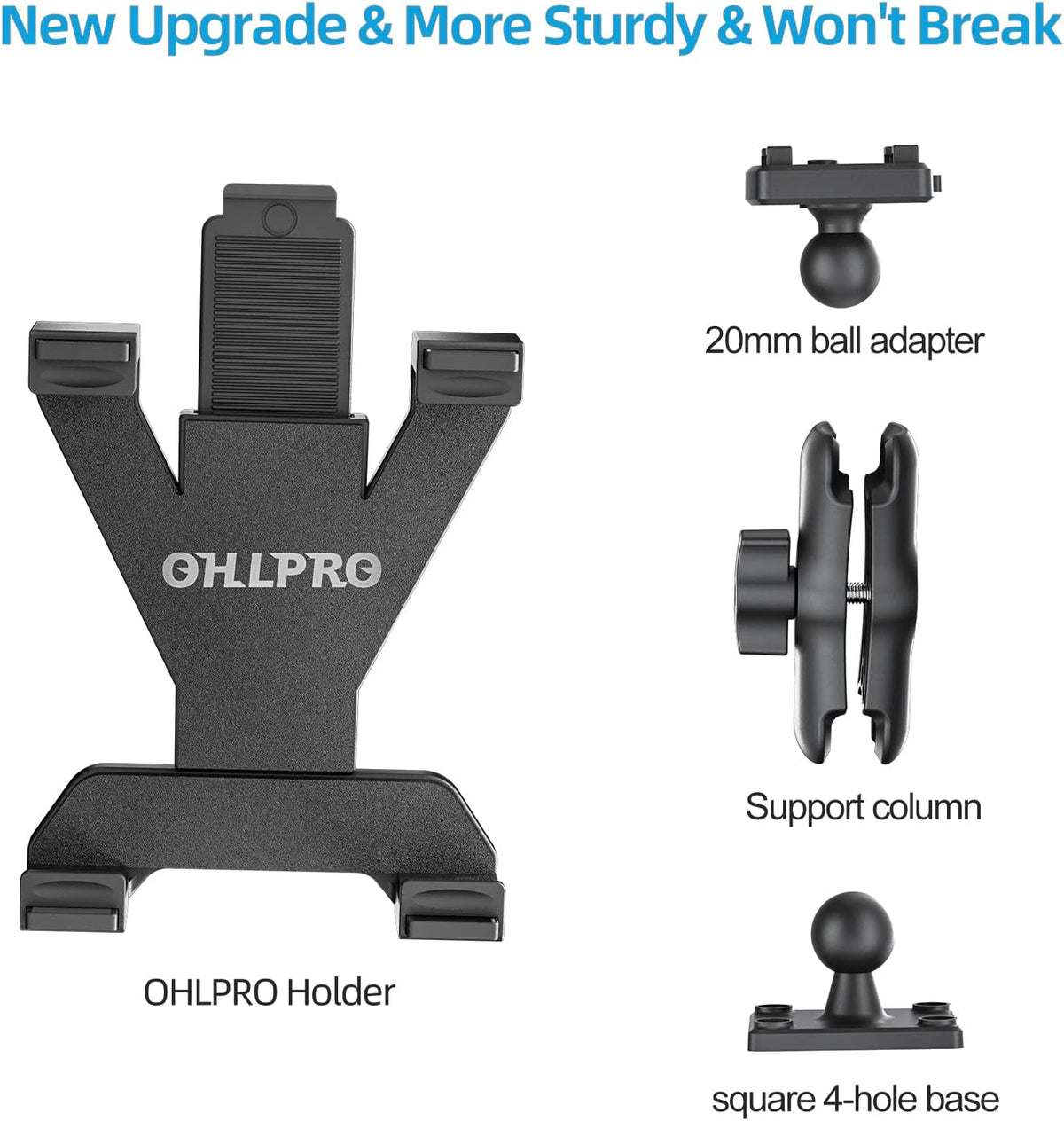 OHLPRO Tablet Holder for Truck, Heavy Duty Drill Base Tablet Car Mount for iPad, mini, Samsung Galaxy (7" - 11") for Dashboard, Desks, Tabletop, ipad Mount Great for Wall, Commercial Vehicles