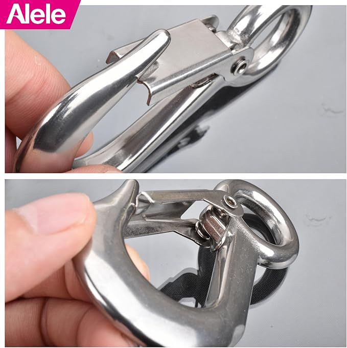 Alele Grab Hooks, 440 Pounds Slip Hooks,Stainless Steel Lifting Hook Rigging Accessory,4 Pack