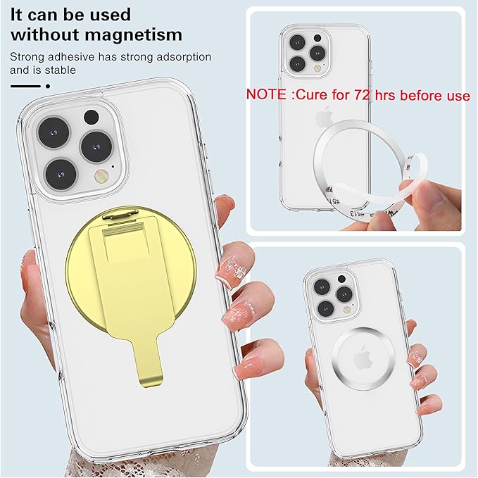 BAISRKE Magnetic Belt Clip Phone Holder, Strong Magnetic Waist Clip Compatible with Phone Cases, Portable & Versatile Accessory for Travel & Outdoor Use (Gold)