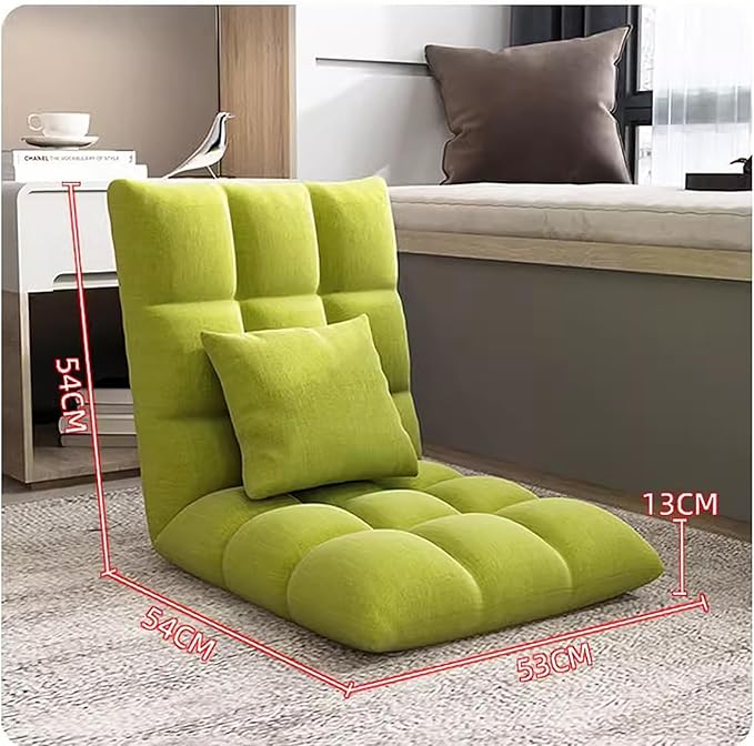 NaKeah Folding Floor Gaming Chair 6-Position Adjustable Floor Lazy Sofa Chair w/Breathable Cotton &amp Skin-Friendly Flannel Ideal for Reading Gaming MeditatingI