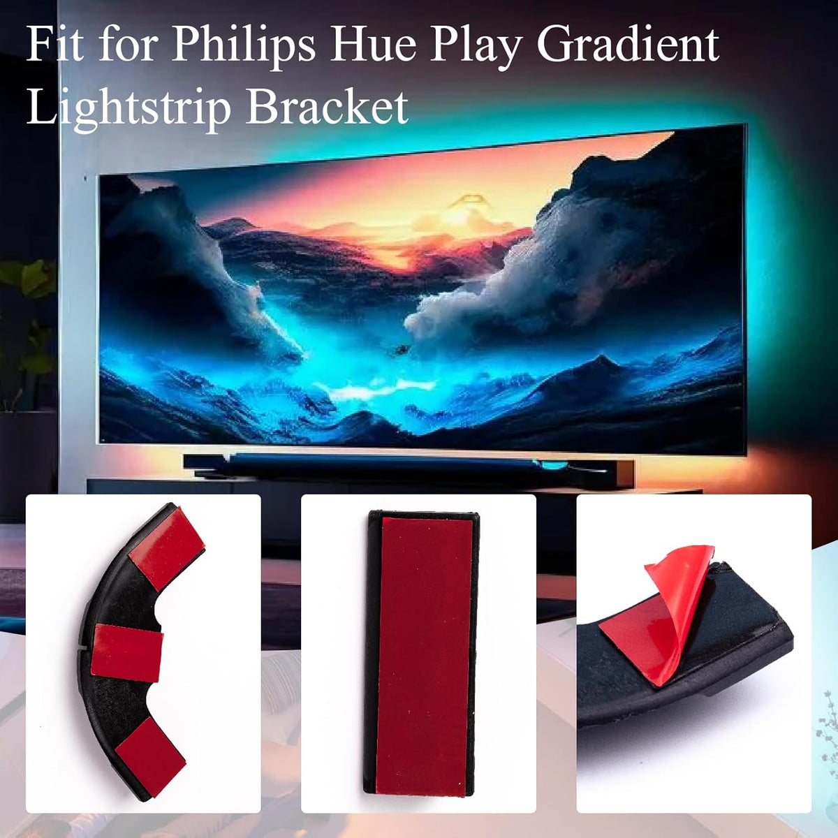 5 PCS Upgraded Generic Brackets Fit for Philips Hue Play Gradient Lightstrip Mounting Clips Holder Good Support Effect