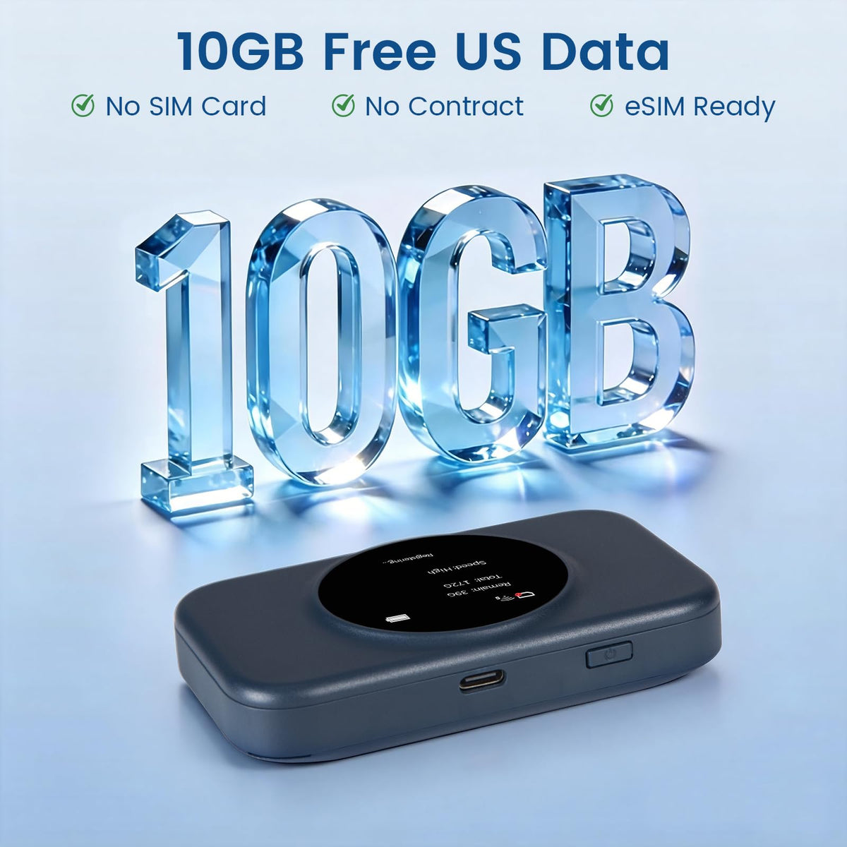 Statelinker S2 Portable WiFi Hotspot,10GB Free USA Data for 30 Days,No Sim Card Needed,4g LTE Mobile Internet Travel Router for USA,8 Device
