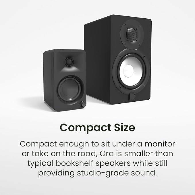 Kanto ORAMU 100W Powered Reference Desktop Computer Speakers with Bluetooth 5.0 and USB-C Input | Bi-Amplified | 100 Hz Automatic Crossover | Reference Quality Sound | Pair | Indigo
