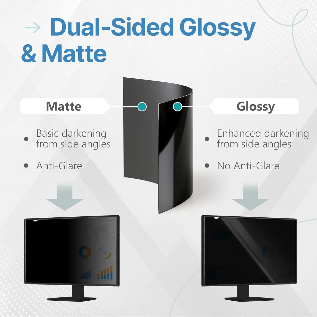 VINTEZ 23.6 Inch 16:9 Privacy Screen for Computer Monitor and Laptop - Anti Glare Protector Film Blue Light Filter Eye Protection - Computer Screen Privacy Shield, [1 Pack]